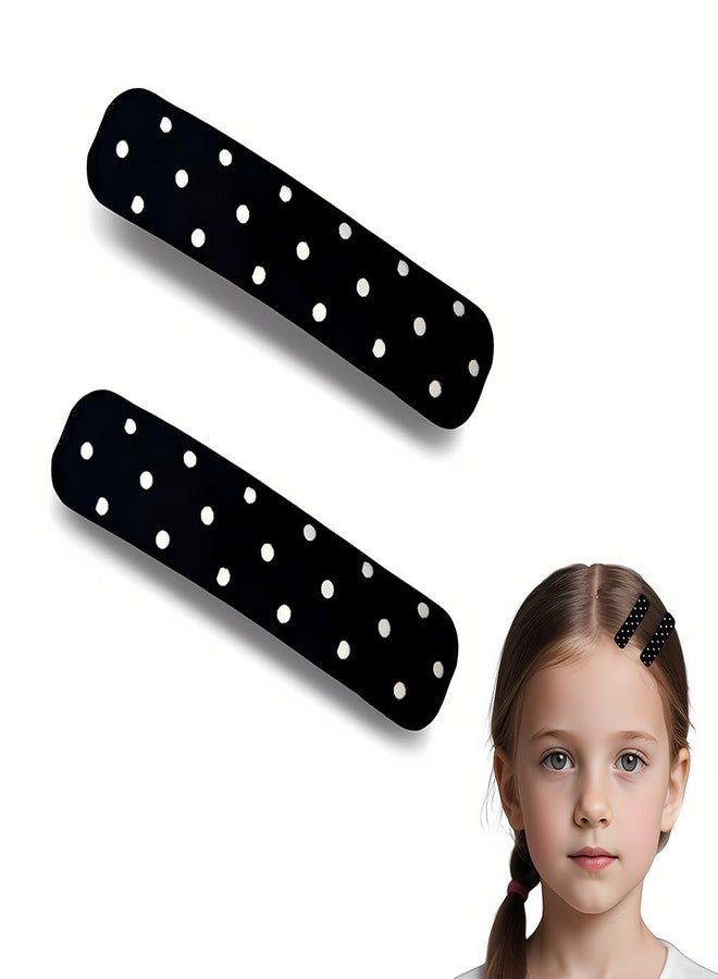 Sdopbinbin Polka Dot Snap Hair Clips Barrettes for Women French Vintage Hair Clips Black And White Hair Clip Cute Side Hair Clip Polka Dot Hair Accessories for Women Small Square Hair Barrettes 2Pcs - Image 1